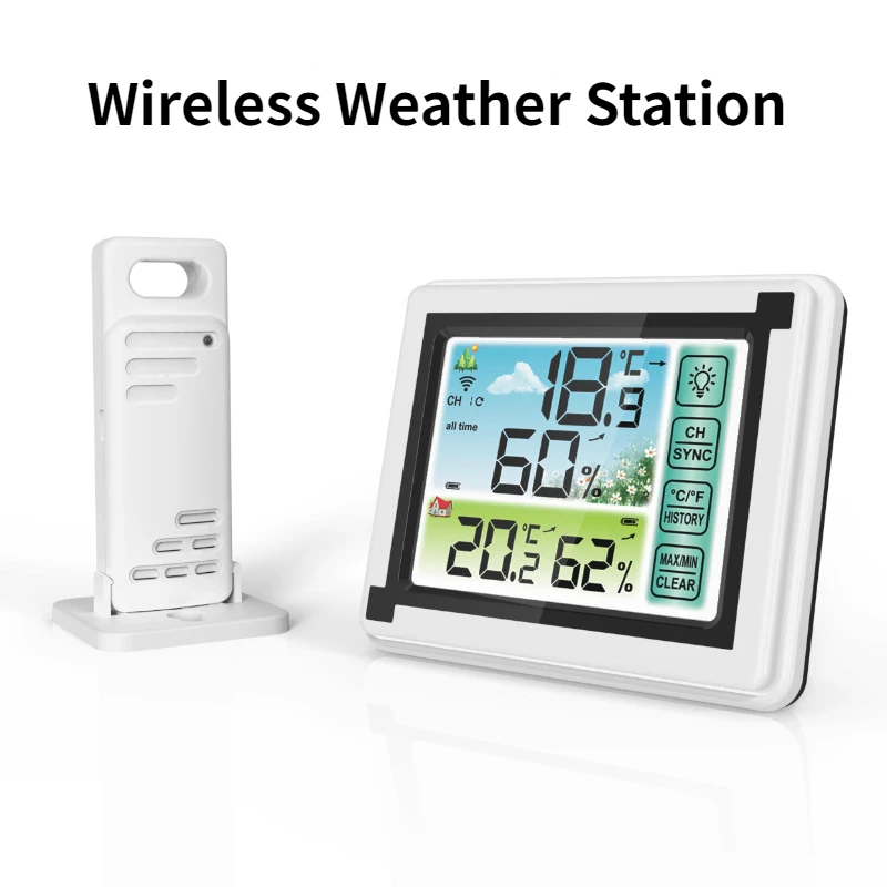 Weather Station Wireless Digital Indoor Outdoor Forecast With 3 Sensors Color Screen waterproof Hygrometer Humidity Temperature