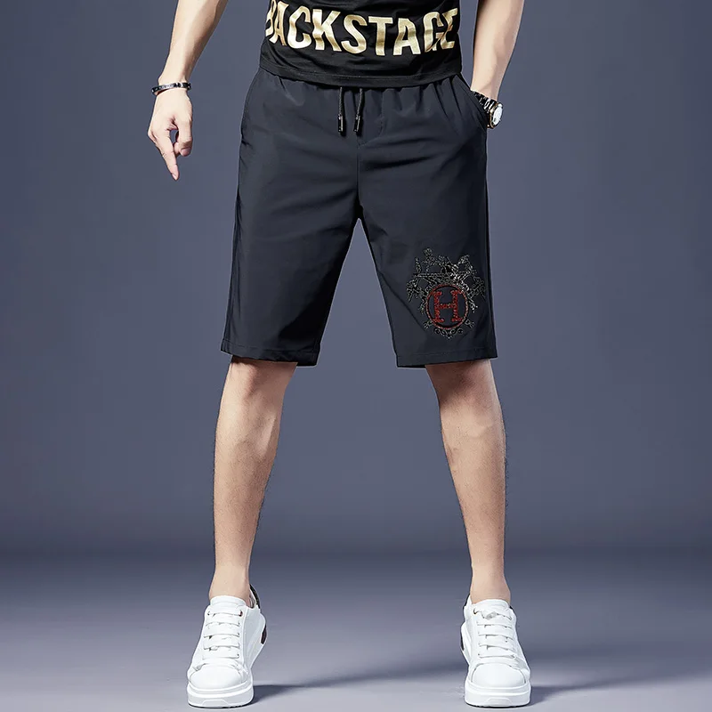 

Мужские повседневные шорты Cool Sensation Ice Silk, тонкие, прямого кроя, быстросохнущие, летние, модные, длиной до колена, спортивные