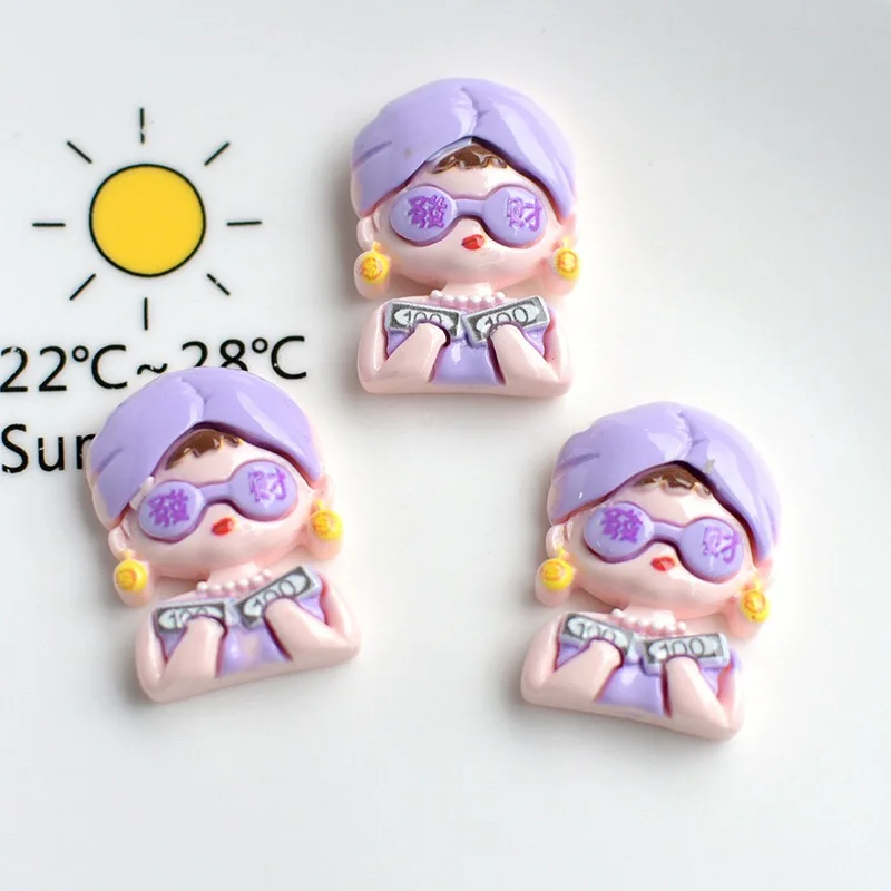 5 stücke Cartoon Reiche Frau Schönheit Harz Flatbacks Scrapbooking Kawaii Mädchen Charakter Teile Tagebuch Dekorieren Harz Zubehör – Detail 10