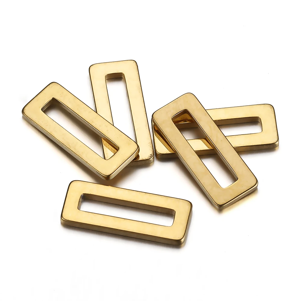 20pcs 20mm Stainless Steel Gold Rectangle Frame Charms Pendants for Earrings Necklace DIY Jewelry Making Accessories Supplies