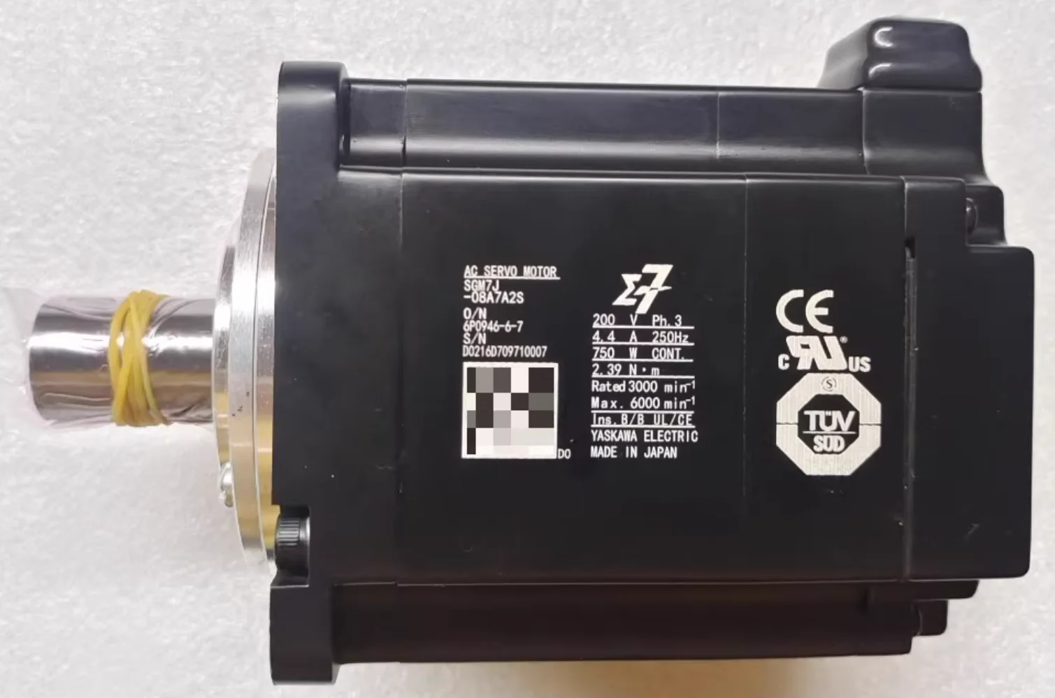 1-year warranty SGM7J-08A7A2S Brand New Servo Motor In Stock，SGM7J 08A7A2S