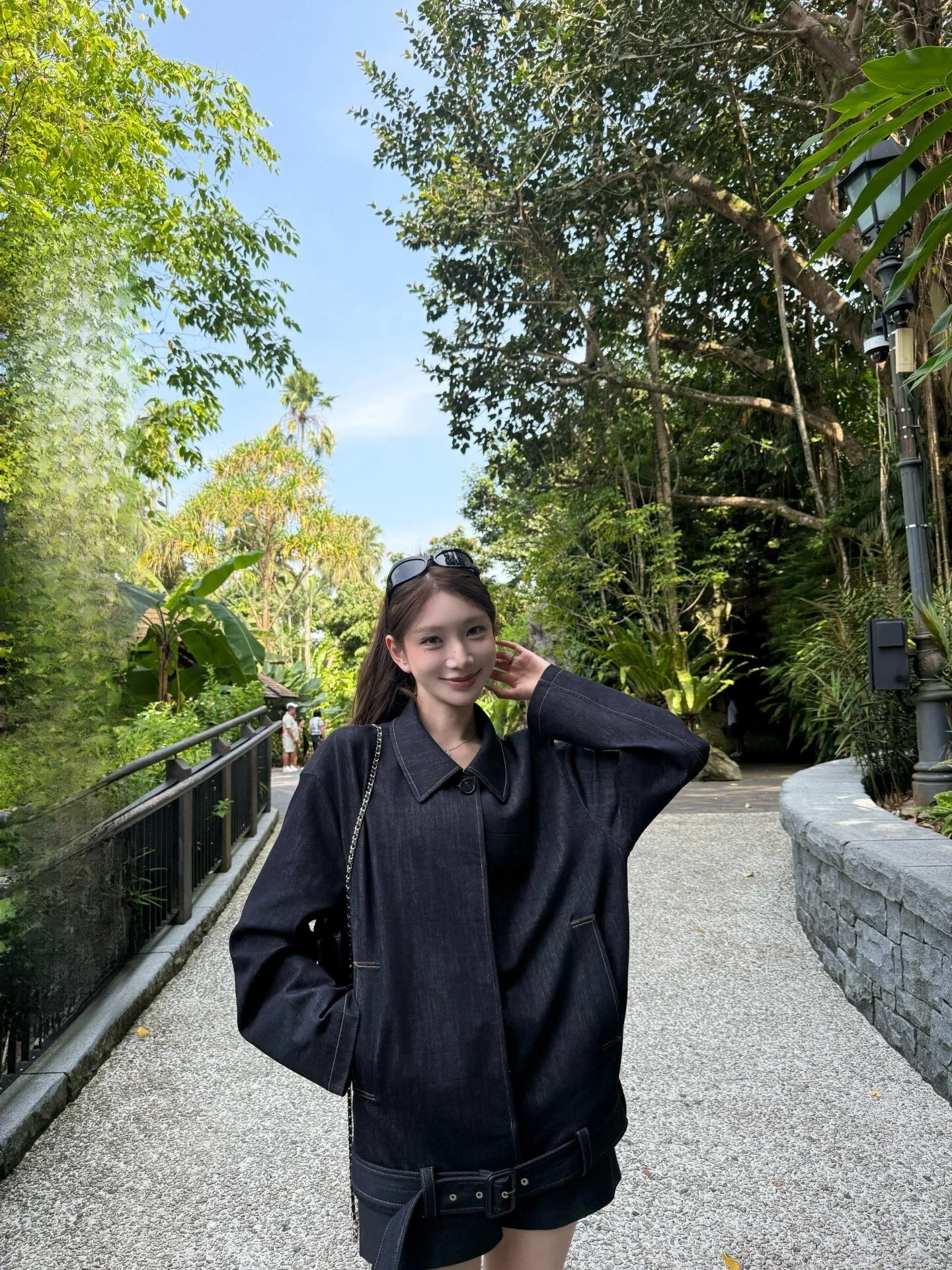 

Yangzifan Lemaire Original Color Denim Jaet Women's Spring ort Thin Jaet Top Casual Sle Straight Tube Cotton Polyeste...