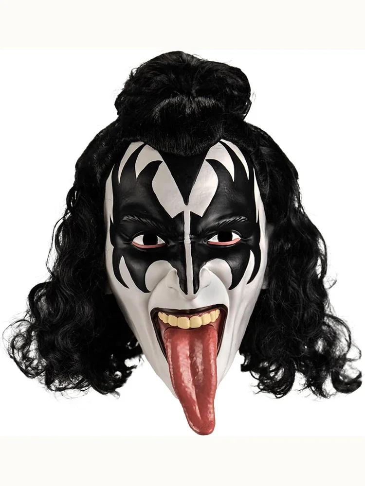 

Маска на все лицо для Хэллоуина: Джин Симмонс (солист группы Kiss), басист, карнавальная маска для музыкальных фестивалей, косплей, ужасающая маска