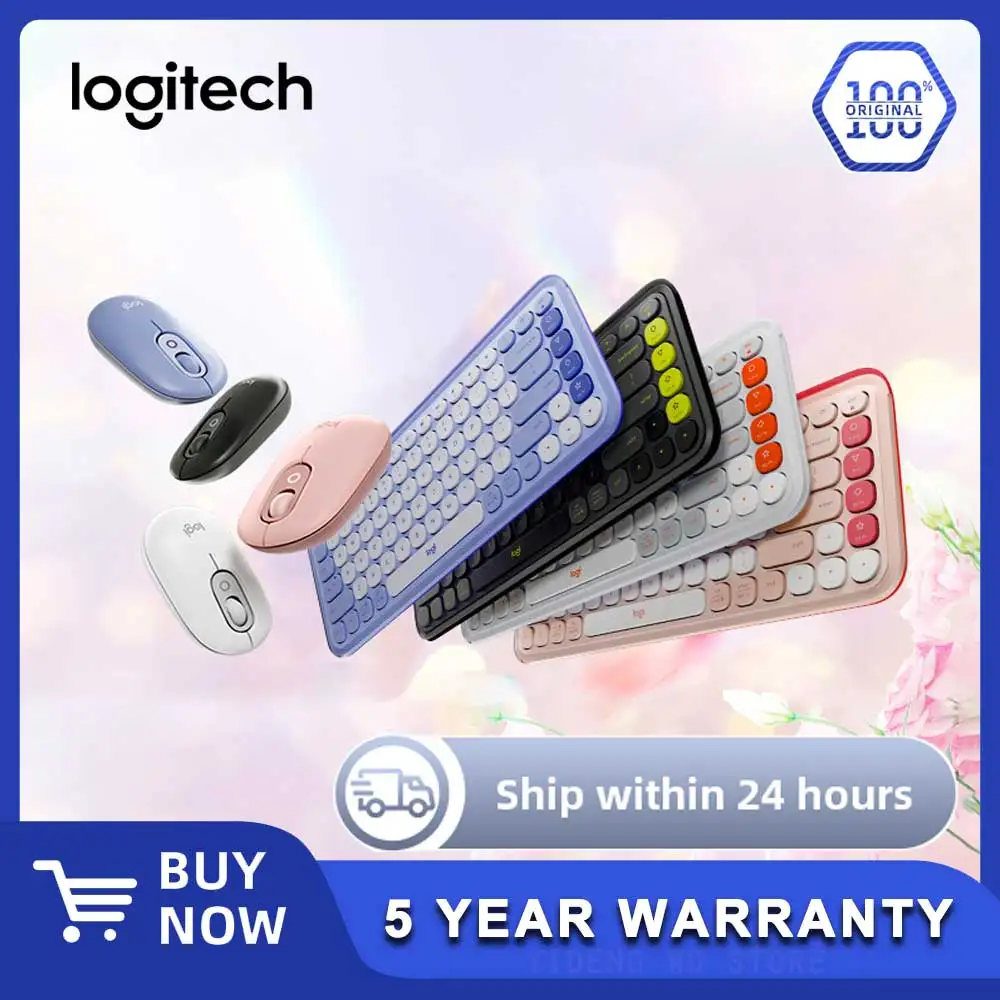 

Logitech POP ICON Combo, Bluetooth Keyboard and Mouse Combo, Comfortable Typing, programmable Keys and Buttons, Quiet clicks