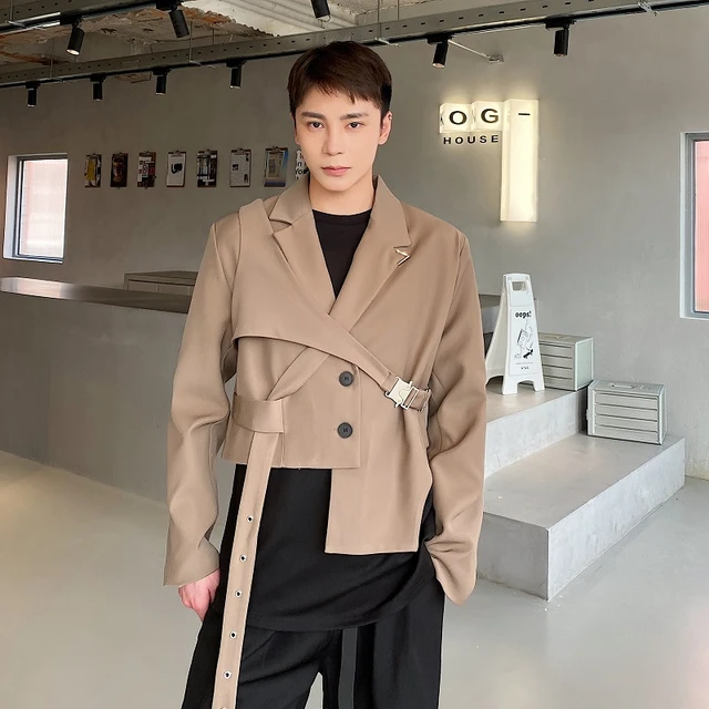 Men Suit Coat Korean Fashion Men Short Blazer Jacket Suit Korean Men Blazer Jacket Blazers Aliexpress