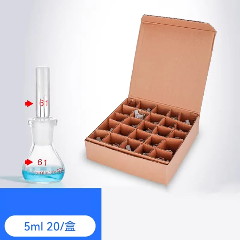20PCS Glass pycnometer 5ml10ml25ml50ml100ml250ml liquid solid powder specific gravity determination density pycnometer