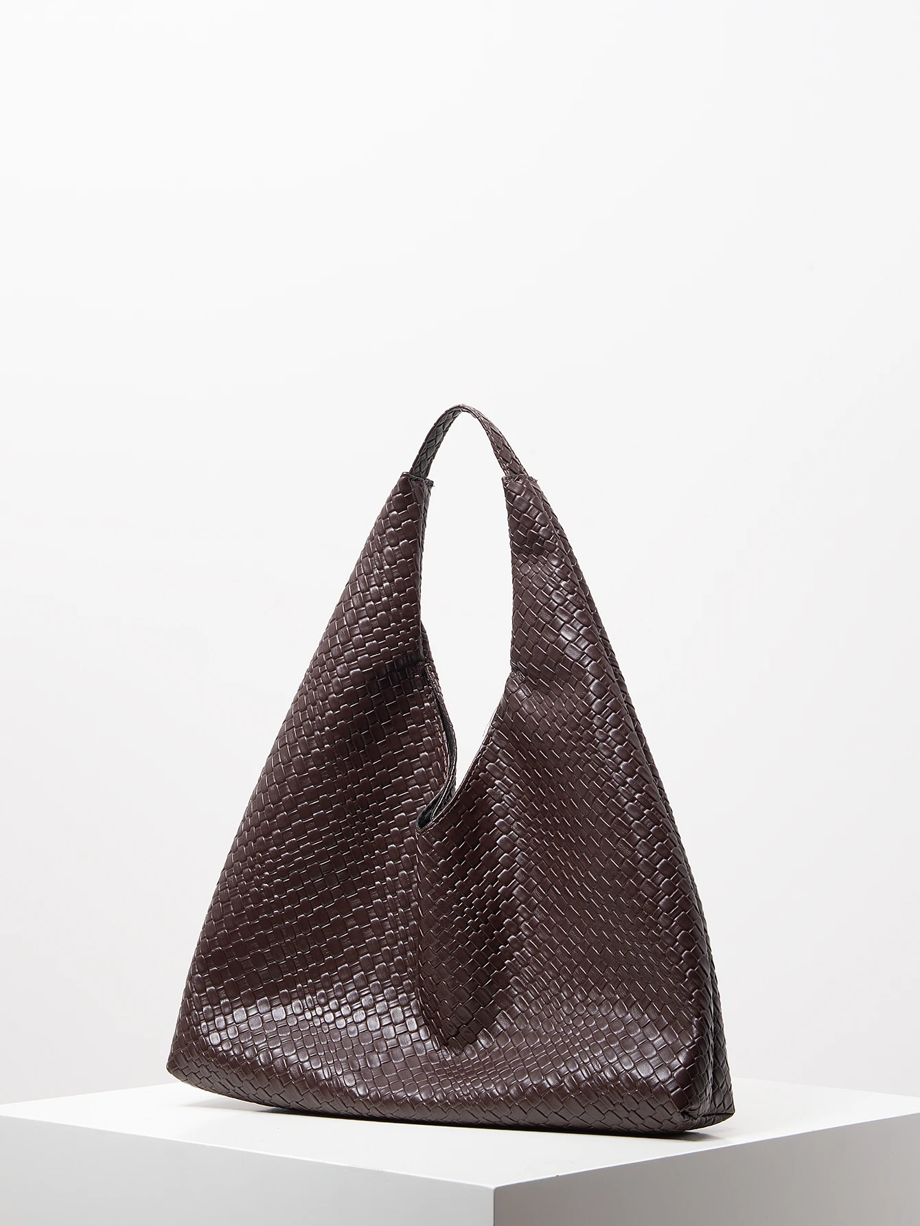 Retro Faux Leather Woven Pattern Shoulder Bag, Large Capacity Tote Bag, Normcore Casual Handbag, Large Tote Bag with Wallet, Mother-In-Law Bag, Combination Bag, Women's Commuter Bag (Random Pattern) image 3