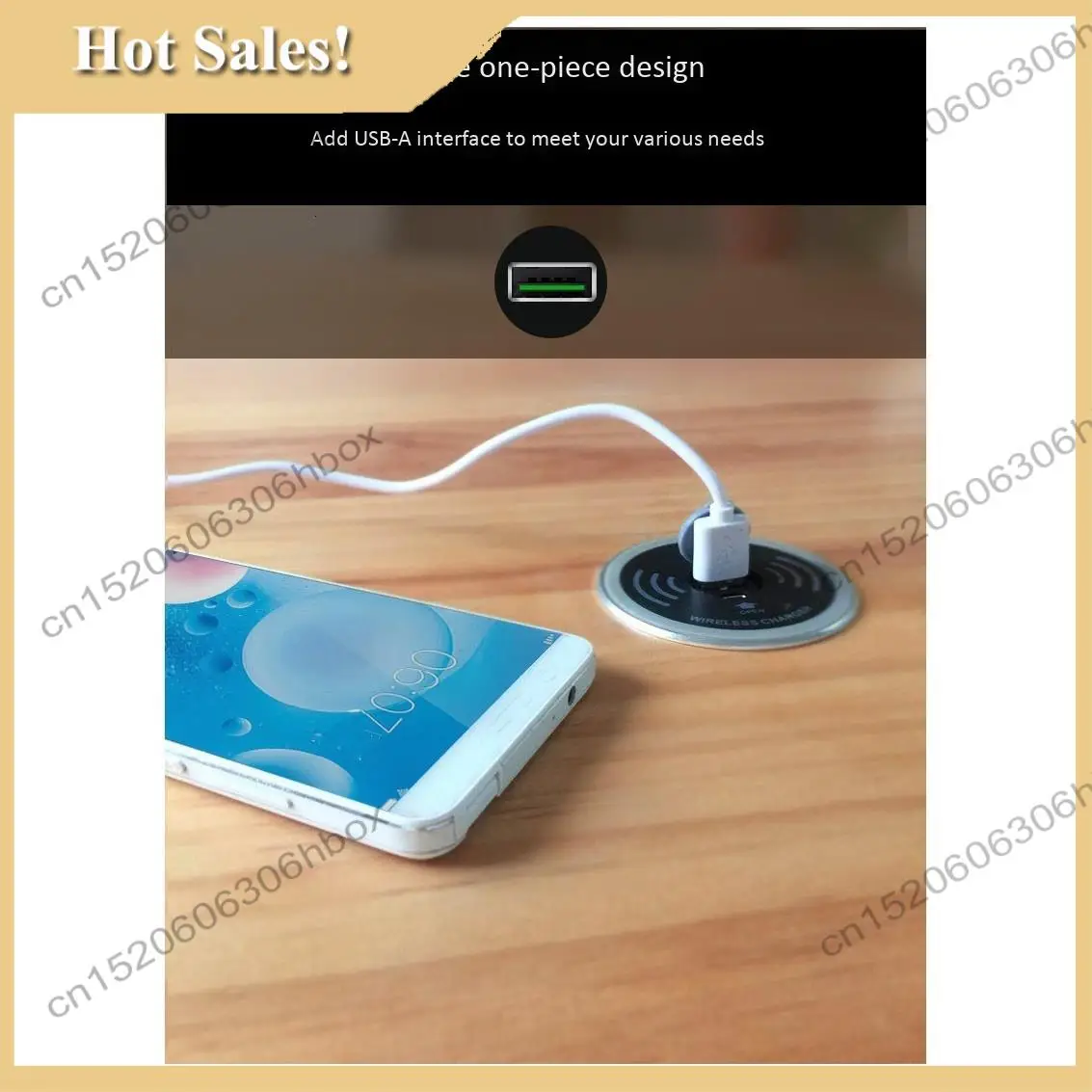 -HOPE Perangkat Desktop Bawaan Pengisi Daya Nirkabel Cepat Qi Pengisi Daya Cepat 15W Pengisi Daya Tipe C Caricabatter Tertanam 3.0