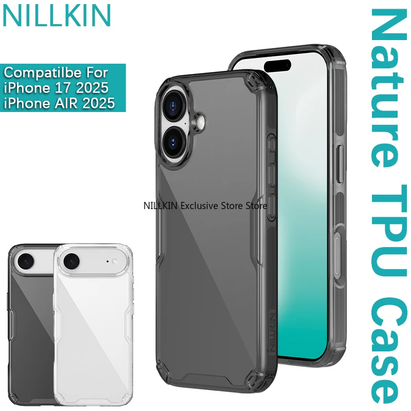 Nillkin para iphone 17air/iphone 17 natureza tpu pro caso transparente e minimalista à prova de choque caso do telefone escudo capa protetora