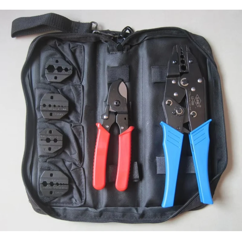 

Coaxial cable Crimping Tool kit with cable cutter & replaceable dies for TV cable BNC coax connector LS-K05H