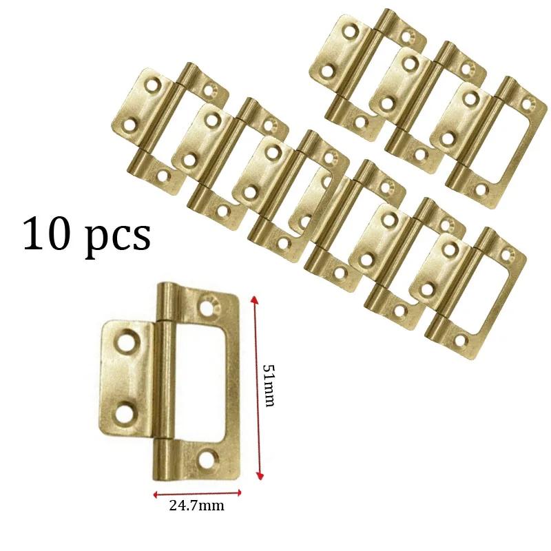 10pcs Door Hinges Bifold Butt Cabinet Hinges Vintage Furniture Hardware Antique Door Hinge with Screws for Door Windows Cabinet