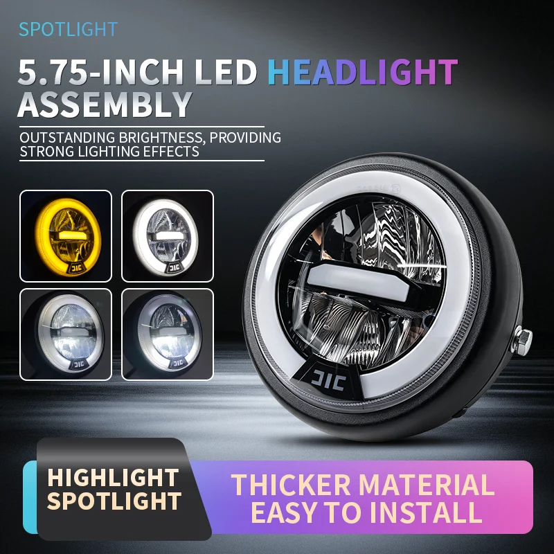 5.75 inch round motorcycle LED headlights, headlights, distance light modification, motorcycle headlights