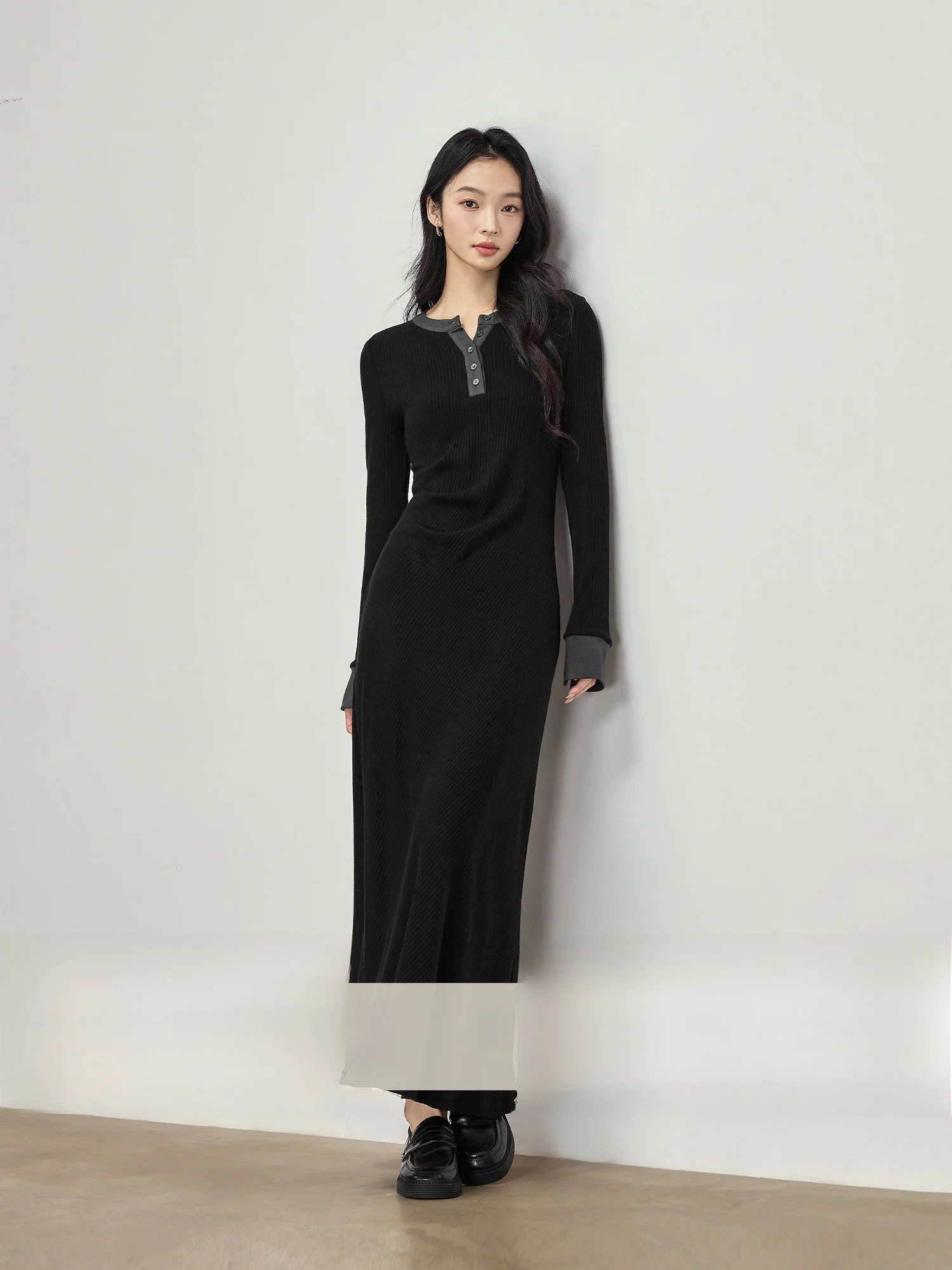 

Женское платье Ele Long Sve для похудения, черное, с завышенной талией, весеннее, модное, из гелоз-волокна, полиэстера и нейлона