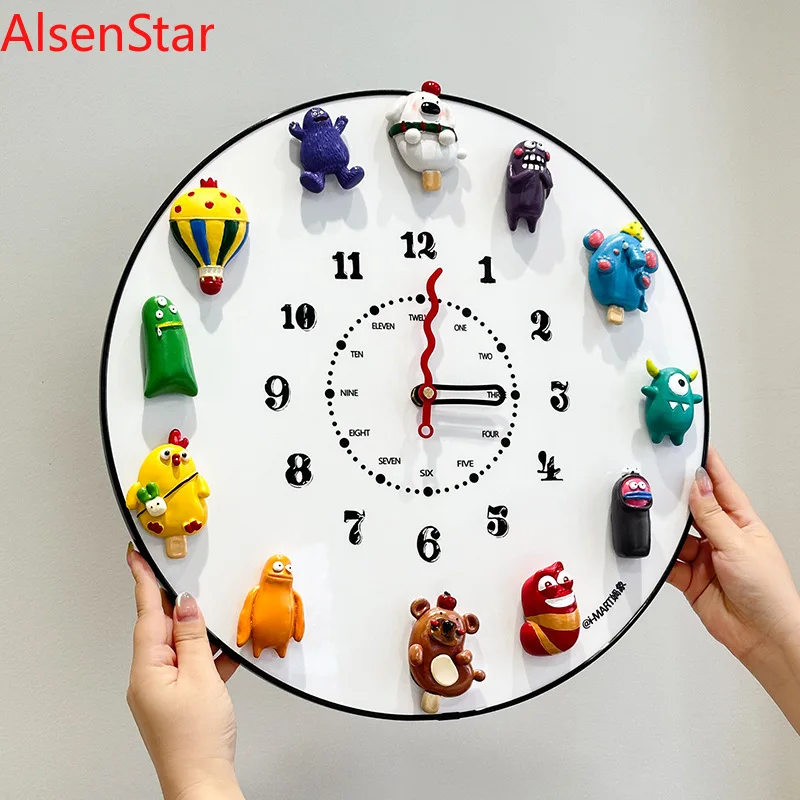 

Modern Art Magnetic DIY Blackboard Clock Living Room Study Artistic Clock Plate Wall Hanging Clocks Watch Home Decoration