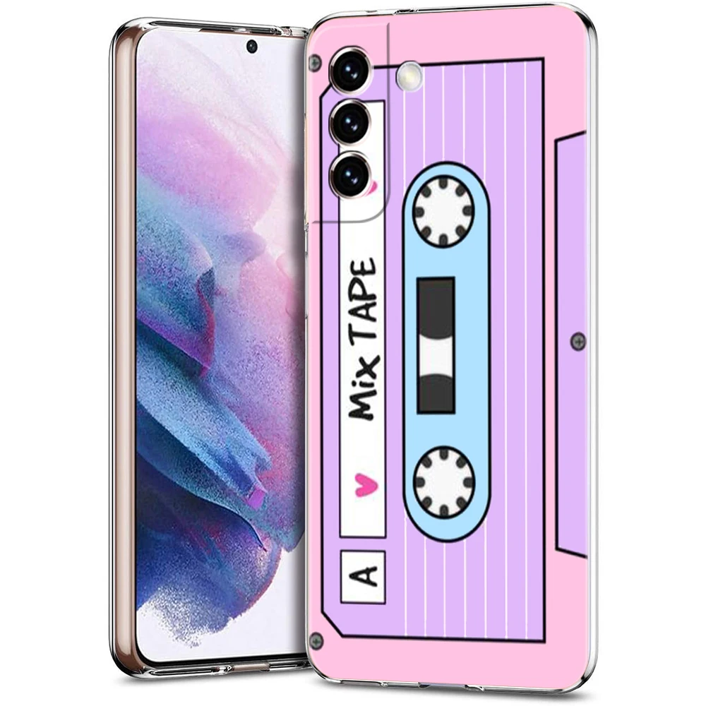 Cassette Tape Phone Case For Samsung Galaxy S24 Plus S23 S22 S21 S20 FE Ultra 5G S10 S10E S9 Soft Clear Silicone Cover