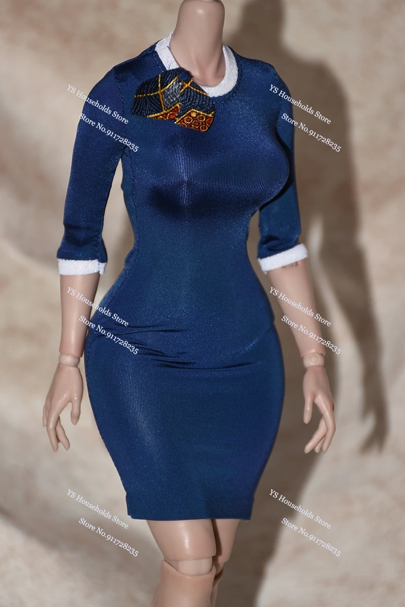 1/6 Vrouwelijke Soldaat Stewardess Cosplay Professioneel Pak Rok Boog Ontwerp Zwarte Korte Jas Speelgoed Accessoire Voor 12 "Figuur Lichaam