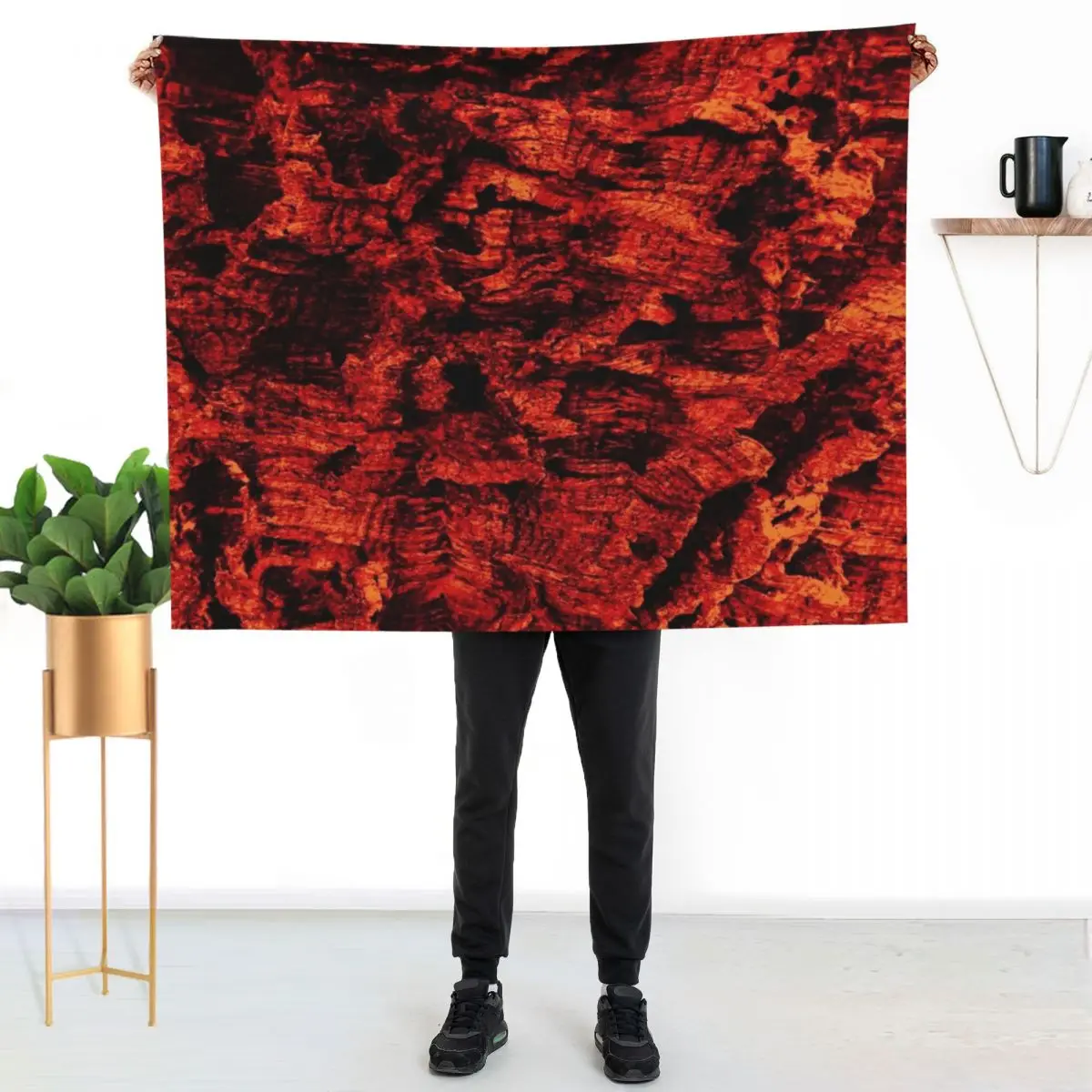 Deep burnt orange Portuguese cork Throw Blanket Thin decorative Plaid Blankets For Bed warm winter Sleeping Bag Blankets