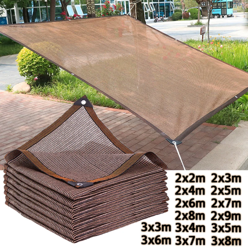 Brown Outdoor Awning Shade Net Suitable for Courtyard Succulent Plant Awning Greenhouse Shade Cover Pergola Shade Sail
