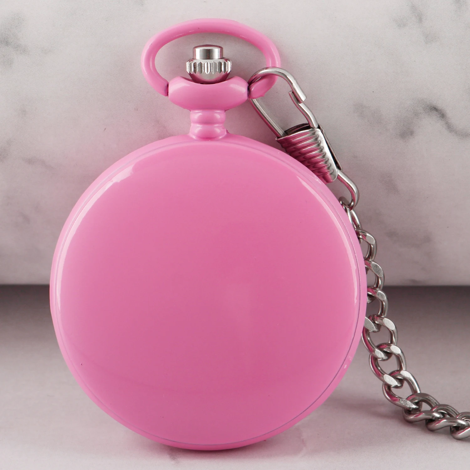 Classic Barbie Pink Digital Quartz Pocket Watch High Quality Vintage Fashion Men's and Women's Necklace Pendant Jewelry Gift