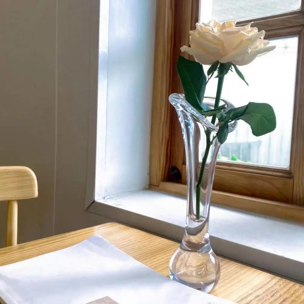 Decorative Flower Vase Minimalist Flower Vase Modern Transparent Acrylic Flower Vase for Home Office Decor Minimalist for Plants