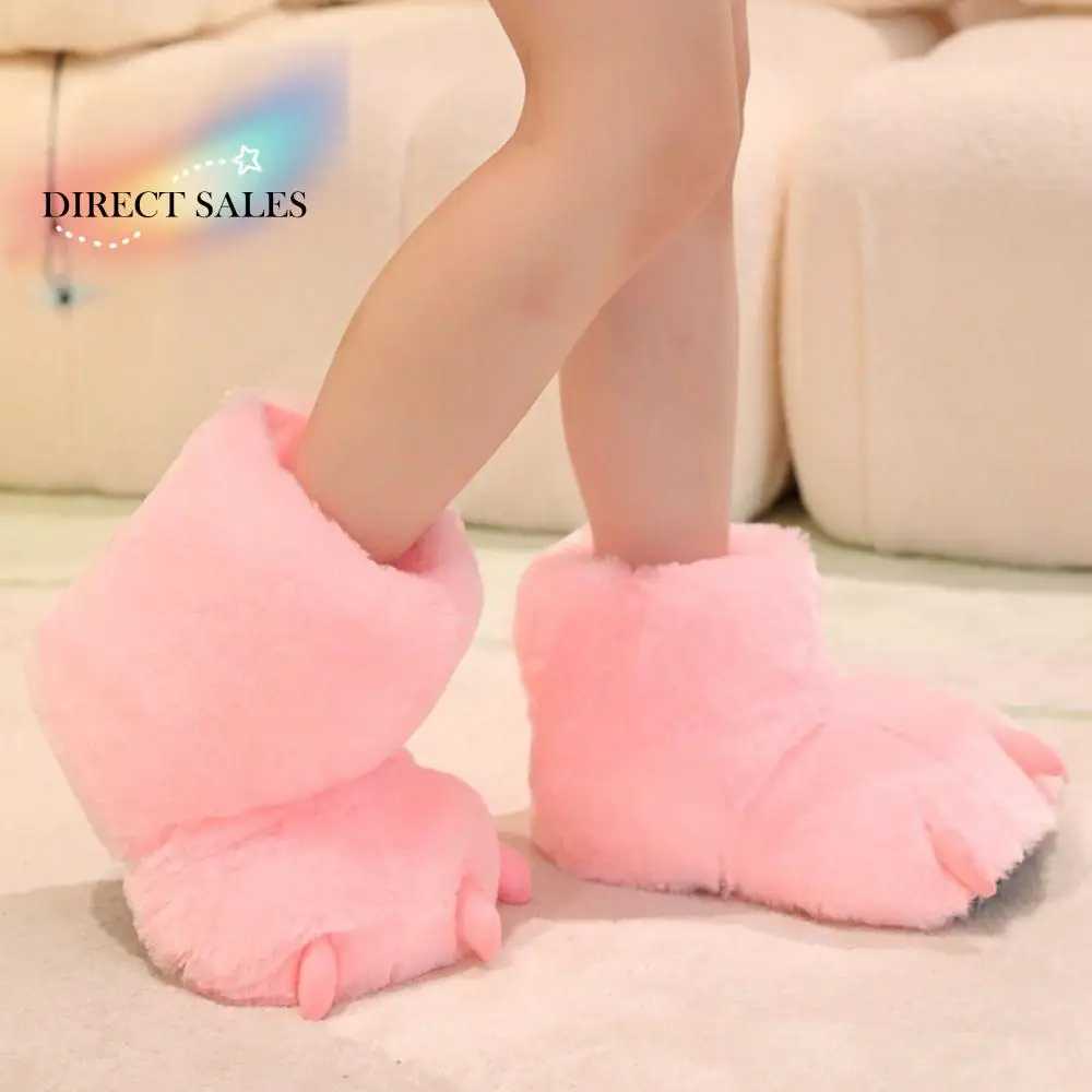 Chaussures d'hiver pour la maison, bottes de Costume de Cosplay de dessin animé, en fourrure, grande griffe de bête en peluche, épaisses, accessoires de Cosplay exagérés, chaussures de Club