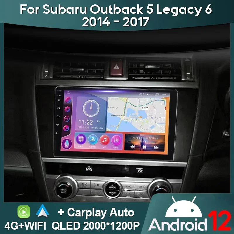 For Subaru Outback 5 2014 - 2018 Legacy 6 2014 - 2017 Car Radio Multimedia Video Player Navigation stereo GPS Carplay Android 13