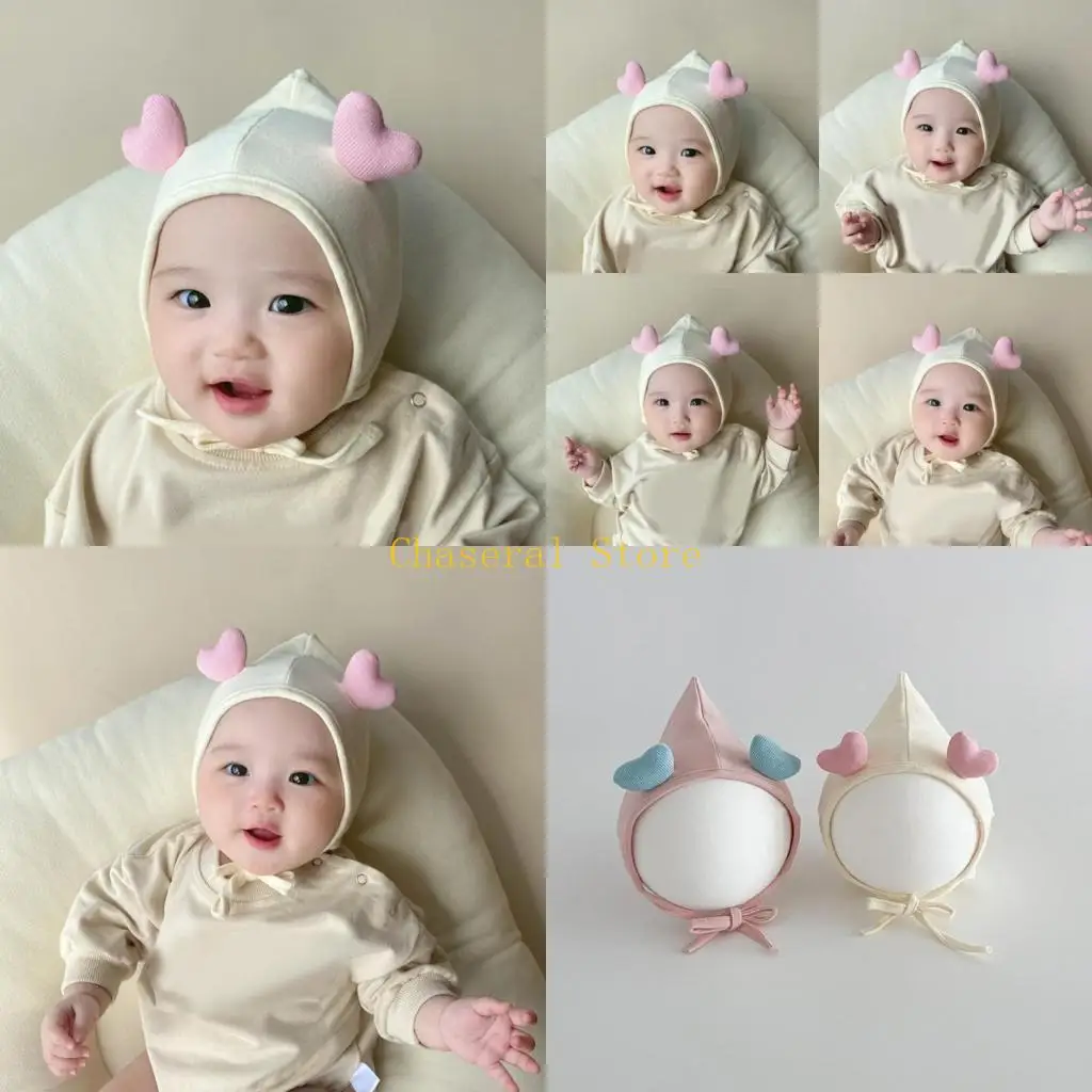 

E7CE Новорожденные. Bonnet Love Heart Decors Симпатичная детская кепка для 3-12 месяцев мальчиков девочки