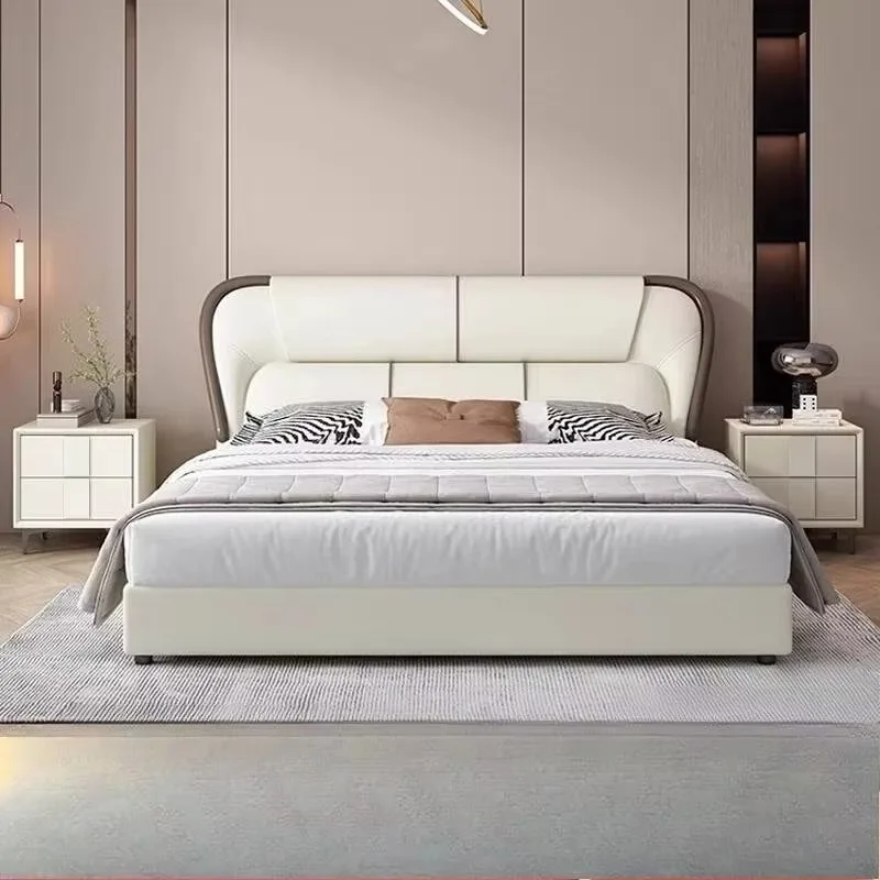 Upholstered Mattress Double Bed Luxury Organizer Wooden Monster Double Bed Queen Headboards Letto Matrimoniale Home Furniture
