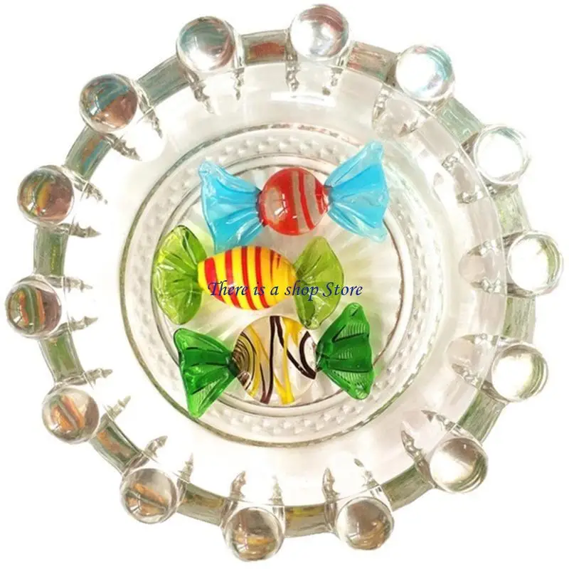 D0AD Beautiful Glass Candys Collectibles الحلي المحددة لللكنة المنزلية