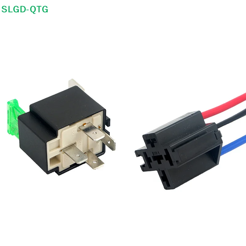 (SLGD-QTG) 1PC 12V DC 4 Pin Car Automotive Fused Relay 30A Normally Open Relais 30A Fuse with 4pin/5Pin Backrest