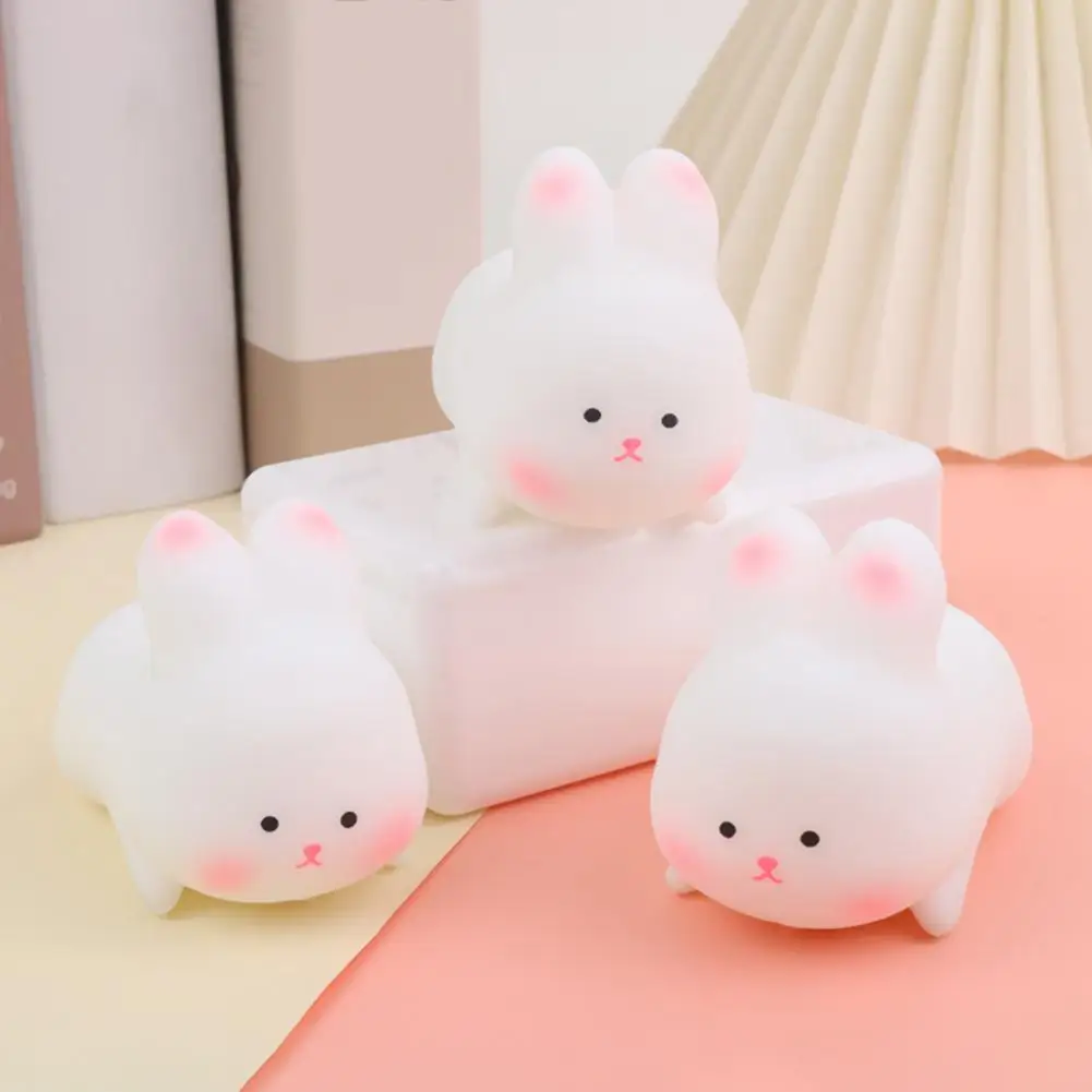 Stress Relief Toy Lovely White Bunny Pinch Toys Decompression Soft TPR Rabbit Squishes Kids Adults Squeeze Toy Party Favor