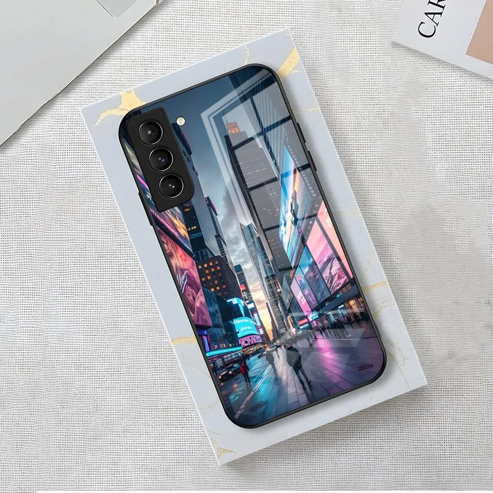 New York City Times Square Phone Case For Samsung A56 A36 A26 A16 A15 A25 A35 A55 A14 A34 A24 A54 Glass Case