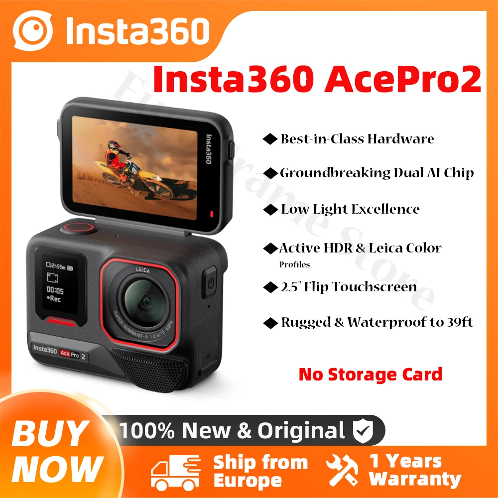 【EU Stock】Insta360 Ace Pro 2 8K Waterproof Action Camera Dual AI chips, 1/1.3-inch sensor AcePro 2 New