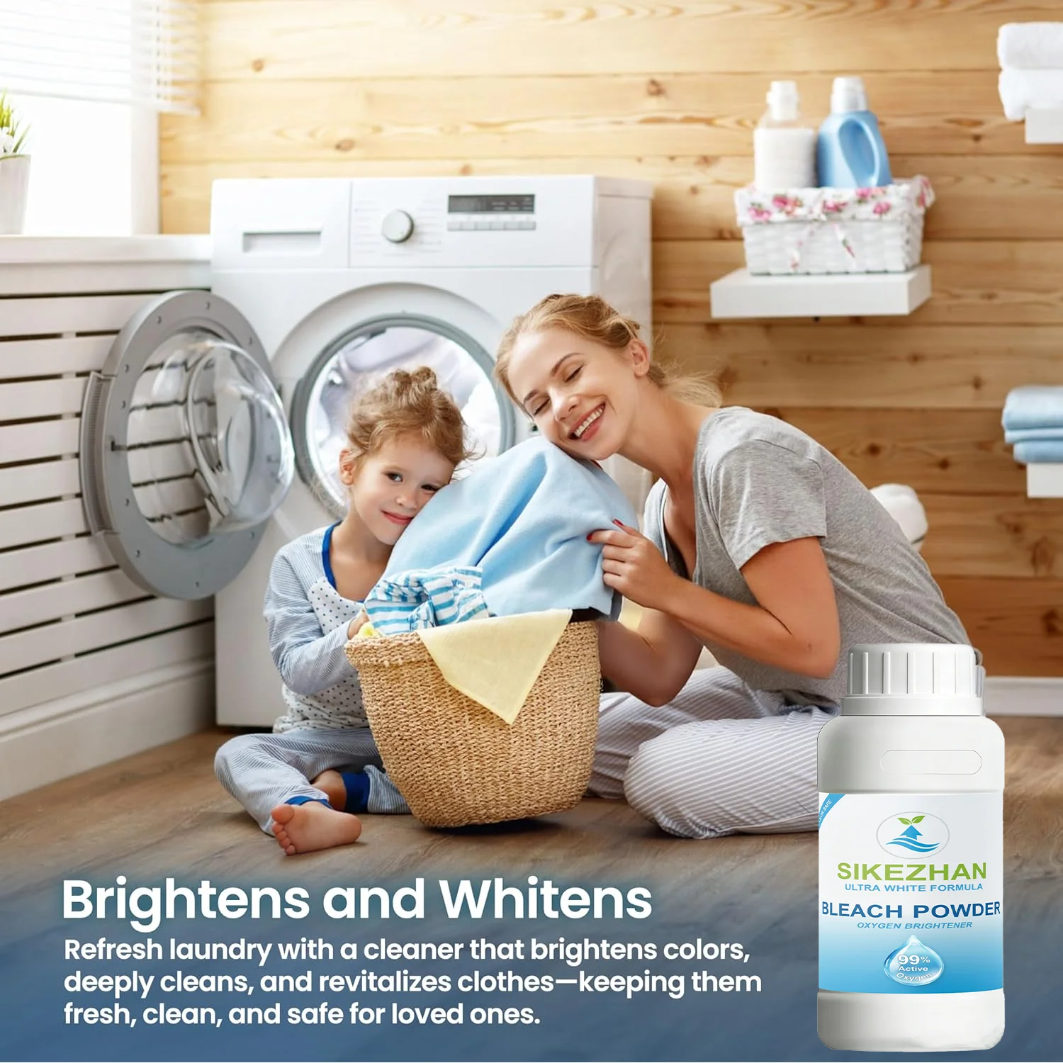 Polvo de lejía de oxígeno de percarbonato de sodio puro al 99%. Eliminador y blanqueador de manchas de ropa sin cloro. Limpiador multiusos seguro para color