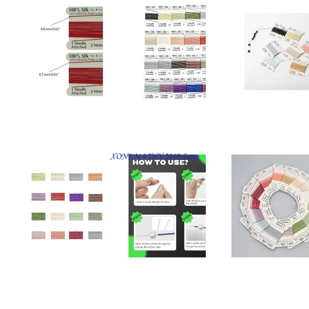 

F42F 20pcs Handmade Natural Silk Cord Rope Beaded Silk Thread for Jewelry Making