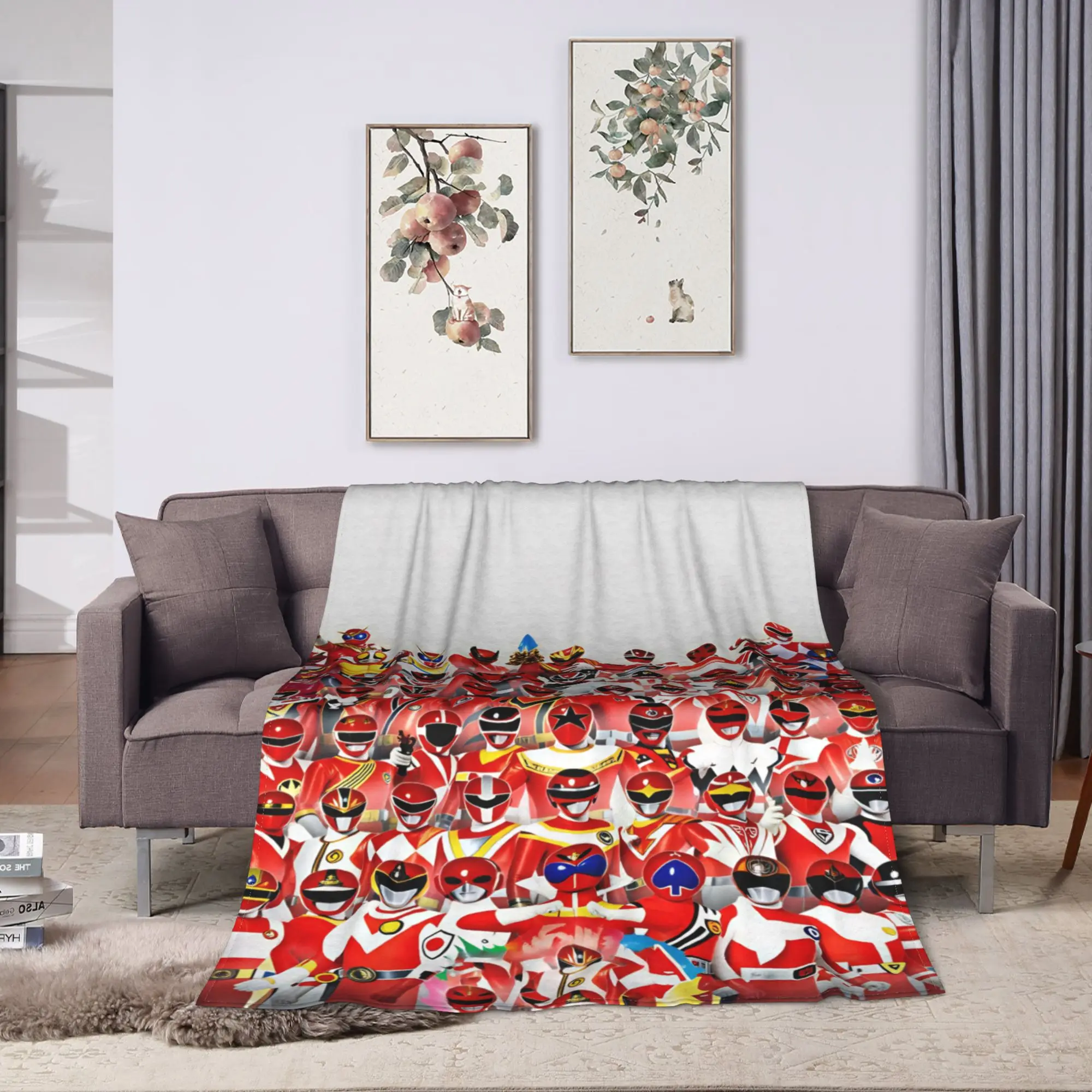 Super Sentai Blanket  Soft Funny Plush Throw Blanket For Couch Bed Decorative Flannel Bedspread Bed Cover