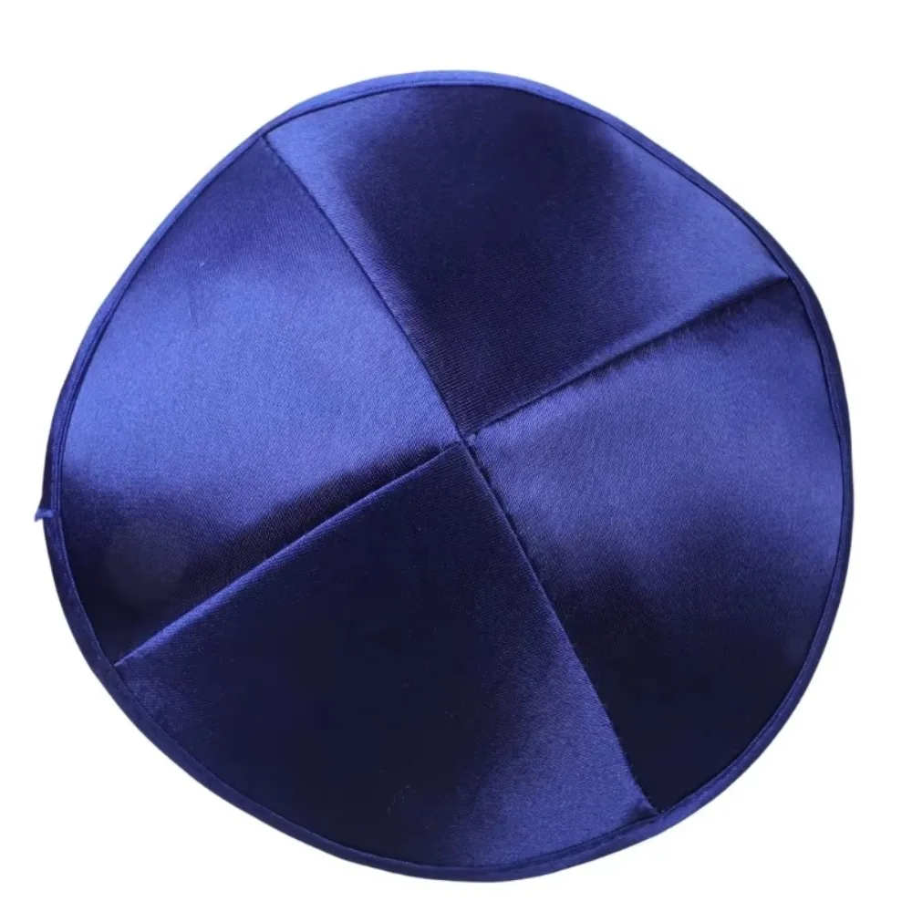 Durable Solid Color Kippah Cap Satin Fabric Smooth Surface Skull Cap Lightweight Round Dome Yarmulke Skullcap Daily Wear