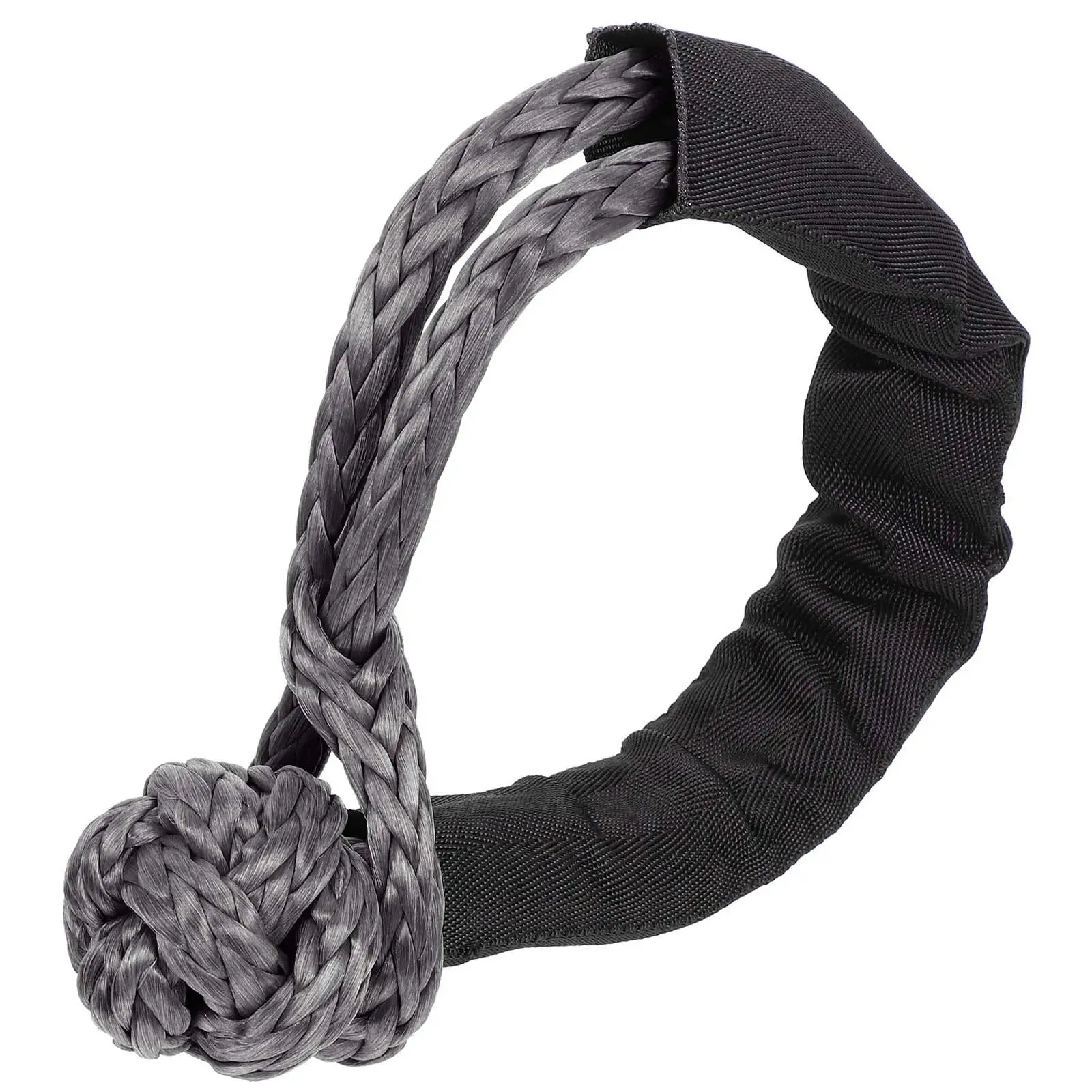 

Practical Knot Rope Sturdy Nylon Shackle Wear Resistant Portable Soft Shackles for Outdoor Vehicle Recovery Towing Gear Black