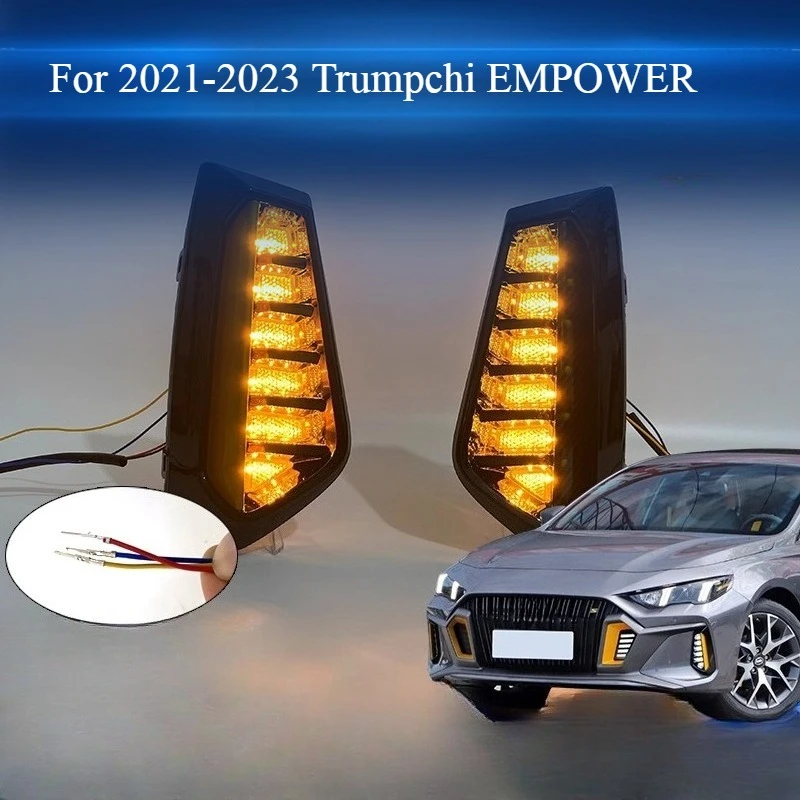 

Для 2021-2023 Trumpchi EMPOWER дневные ходовые огни модифицированные светодиодные средние сетевые фонари специальный стример рулевого управления передние противотуманные фары