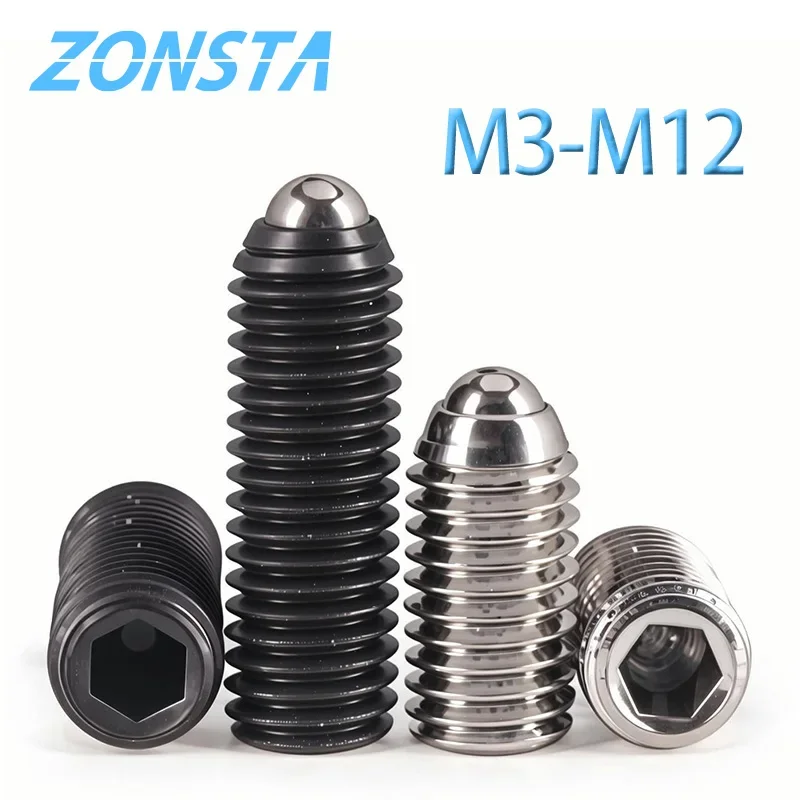 M3 M4 M5 M6 M8 M10 M12 304 Stainless Steel Hex Socket Allen Spring Ball Plunger Set Screw Grade 12.9 Black Grub Point Bolt