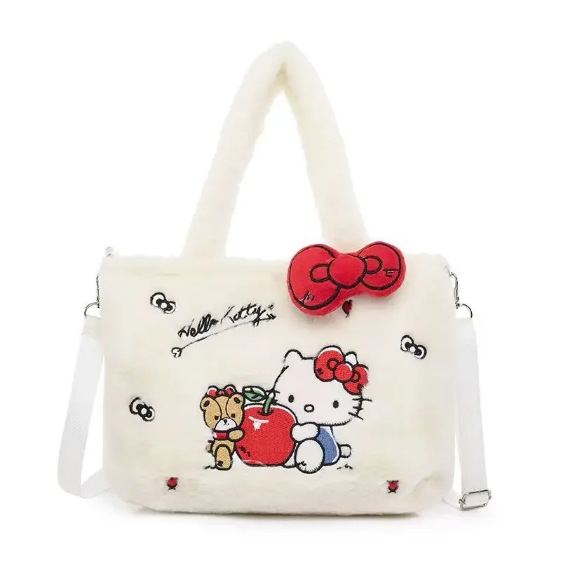 Sanrio Hello Kitty Plush Bag Kawaii Kuromi My Melody Cute Cartoon Anime Handbag Cinnamoroll Storage Tote Bags Women Girl Gifts