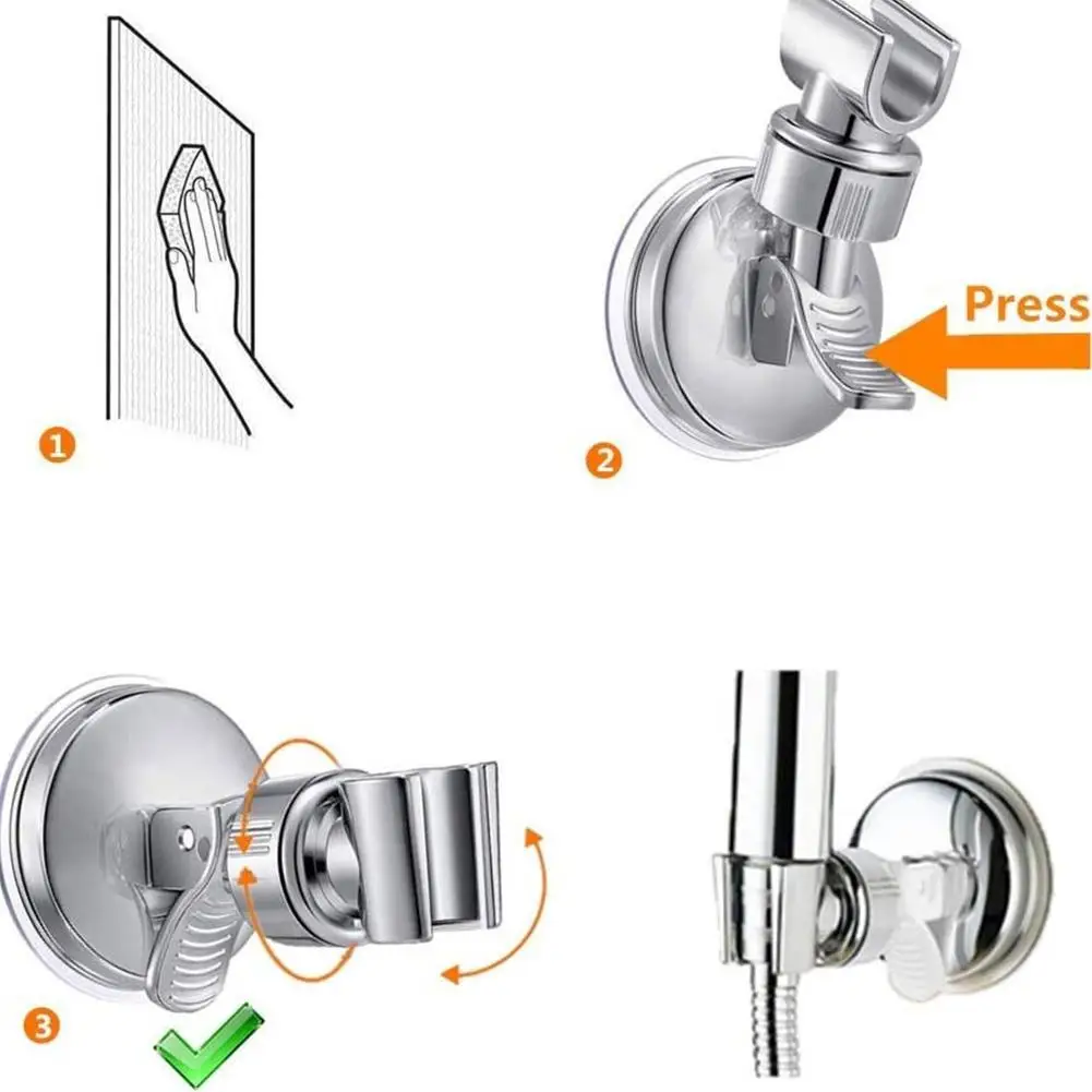 Estante de ducha ajustable tipo ventosa, soporte de dosel de loto, cabezal de ducha de mano, boquilla de baño, Base fija