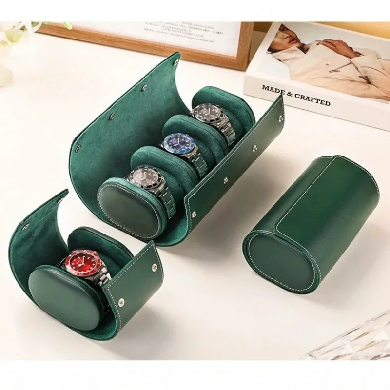 Boîte de rangement de montre mécanique de luxe, boîtier de protection en cuir anti-poussière pour montre 1, 2, 3 Positions, Portable de voyage