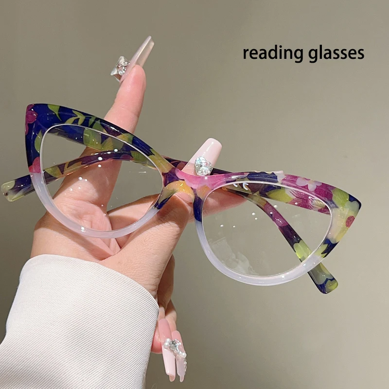 KAMMPT خمر عين القط نظارات للقراءة النساء 2025 موضة جديدة الضوء الأزرق حجب طول النظر الشيخوخي نظارات العصرية شيك إطارات البصرية #3