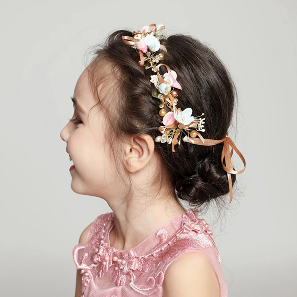 

1Pcs Delicate Bowknot Wedding Headband with Flowers Elegant Hair Accessory for Bridesmaids