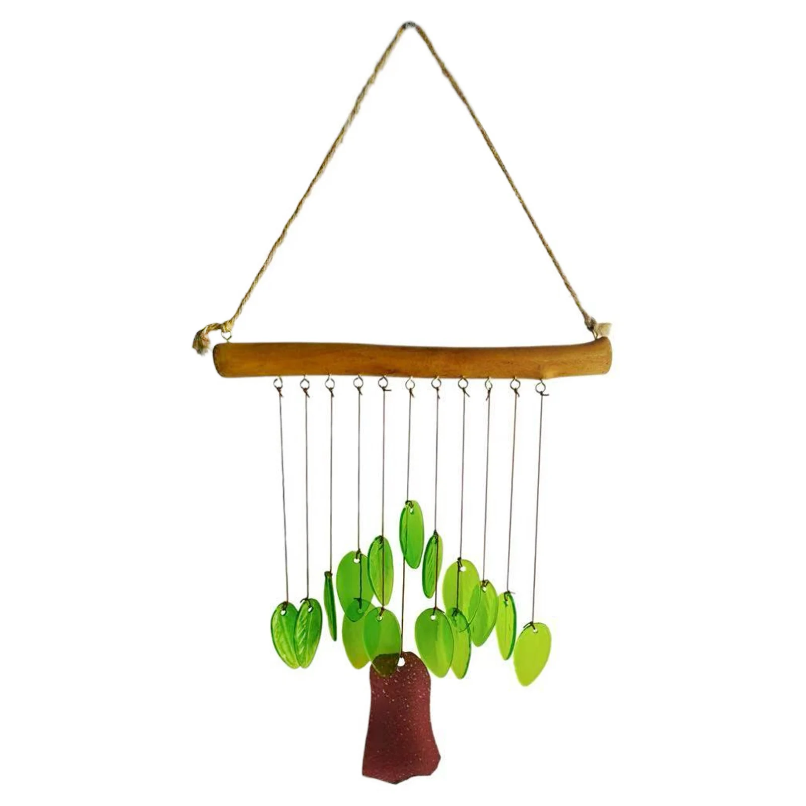 

Life Tree-Shaped Glass Wind Chime, Clear & Colorful Hanging Decor with Soothing Sounds, for Indoor Windows Outdoor Gardens