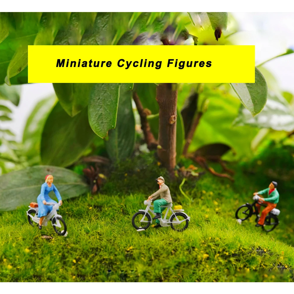 

6pcs HO Scale 1:87 Riding Figures Miniature Cyclists Model Painted People ABS Toys Architecture Building Layout for Diorama