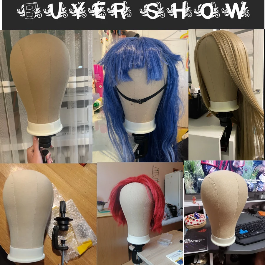 Display Canvas Block Head Mannequin Stand 21