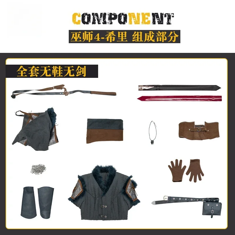 أزياء سيري ويتشر 4 التأثيرية زي سيريلا فيونا إلين ريانون للهالوين كرنفال حفلة عيد الميلاد لعب الأدوار الملابس