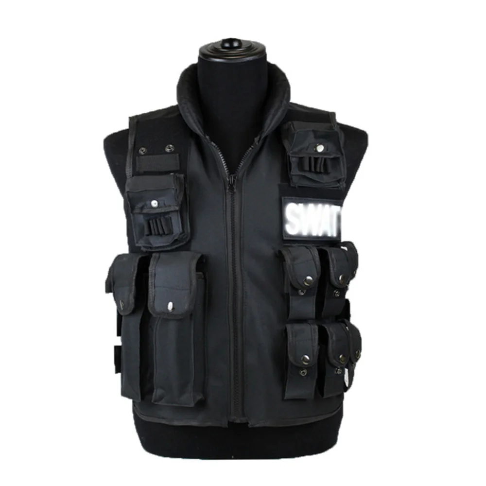 SWAT Multi Pockets Tactical Vest Hunting Outdoor Waistcaot Military Training CS Waist Coat Protective Modular Security Vests